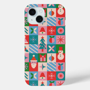 Kleurrijke Kerst Thema Raster Van Vakantie Pictogr iPhone 15 Case