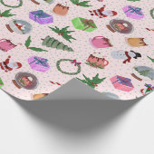 Kleurrijke kerst thema wrapping papier (Hoek)