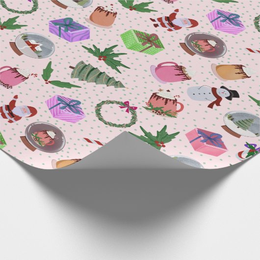 Kleurrijke kerst thema wrapping papier (Hoek)