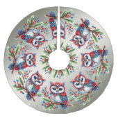 Kleurrijke kerst uil boom rok kerstboom rok (Voorkant)