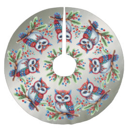 Kleurrijke kerst uil boom rok kerstboom rok