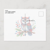 Kleurrijke kerst uil Briefkaart (Achterkant)