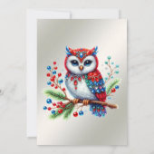 Kleurrijke kerst uil party uitnodiging (Achterkant)