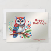 Kleurrijke kerst uil vakantie Kaart (Voorkant)