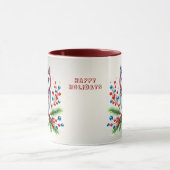 Kleurrijke kerst uil vakantie Mok (Midden)