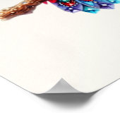 Kleurrijke kerst uil vakantie Poster (Hoek)