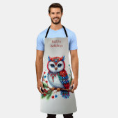 Kleurrijke kerst uil vakantie Schort (Gedragen)