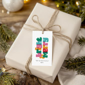 Kleurrijke Kerst Vakantie Cadeaulabel