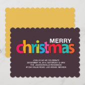 Kleurrijke kerst vakantie feestuitnodiging kaart (Voorkant / Achterkant)