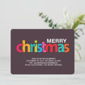 Kleurrijke kerst vakantie feestuitnodiging kaart (Staand voorkant)