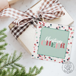 Kleurrijke Kerst Viering Vierkante Cadeaubijsluite Bedankjes Labels
