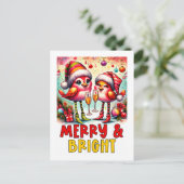 Kleurrijke Kerst Vogels Briefkaart (Staand voorkant)