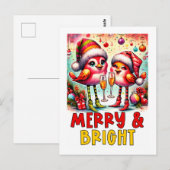 Kleurrijke Kerst Vogels Briefkaart (Voorkant / Achterkant)