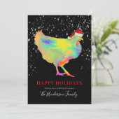 Kleurrijke kerst wanneer het dragen van een kerstm feestdagenkaart (Staand voorkant)