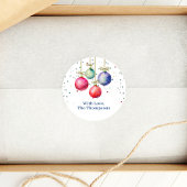 Kleurrijke Kerst Waterverf Ornamenten Op Maat Ronde Sticker