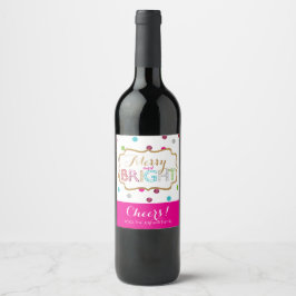 Kleurrijke Kerst Wijnlabels Wijn Etiket
