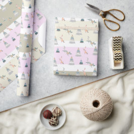 Kleurrijke Kerst Winter Wonderland Cadeaupapier