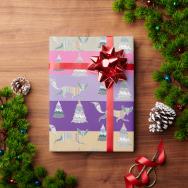 Kleurrijke Kerst Winter Wonderland Cadeaupapier