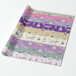 Kleurrijke Kerst Winter Wonderland Cadeaupapier