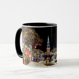 Kleurrijke kerstavond Snow City Mok