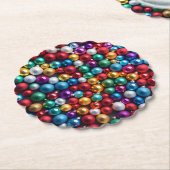 Kleurrijke kerstbal Ornamenten Kartonnen Onderzetters (Gekanteld)