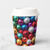 Kleurrijke kerstbal Ornamenten Papieren Bekers (Achterkant)