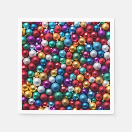 Kleurrijke kerstbal Ornamenten Servet (Voorkant)