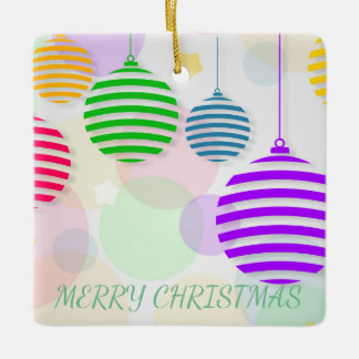 Kleurrijke kerstballen keramisch ornament