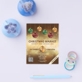 Kleurrijke Kerstballen - Kerstmarkt Flyer (Enkel)