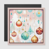 Kleurrijke kerstballen Magnetische Kaart (Voorkant / Achterkant)