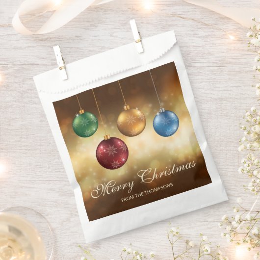 Kleurrijke Kerstballen Met Aangepaste Tekst Bedankzakje (Geknipt)