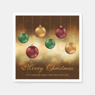 Kleurrijke Kerstballen Met Aangepaste Tekst Servet