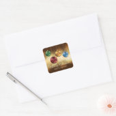 Kleurrijke Kerstballen Met Aangepaste Tekst Vierkante Sticker (Envelop)