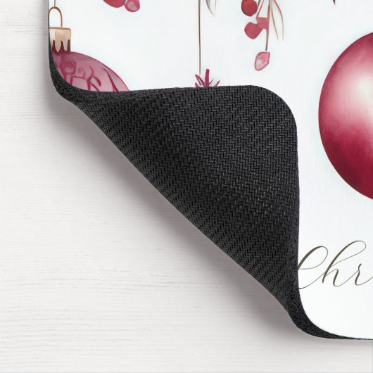 Kleurrijke kerstballen met bloemen muismat (Hoek)