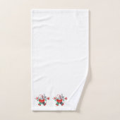 Kleurrijke Kerstbel & Bloemen Boeket. Bad Handdoek (Handdoek)