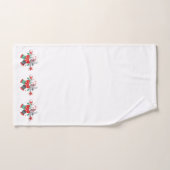 Kleurrijke Kerstbel & Bloemen Boeket. Bad Handdoek (Handdoek)