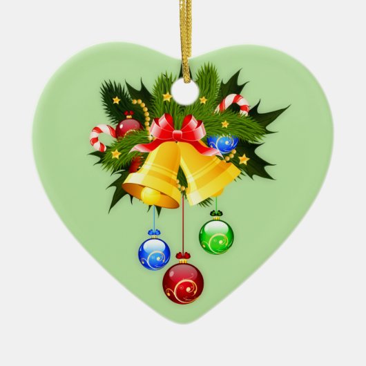 Kleurrijke Kerstbellen Keramisch Ornament (Voorkant)