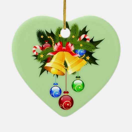 Kleurrijke Kerstbellen Keramisch Ornament (Achterkant)