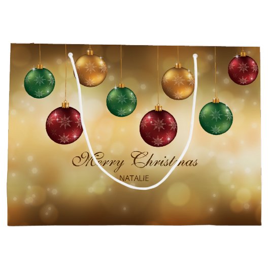 Kleurrijke kerstblazers met aangepaste tekst groot cadeauzakje (Achterkant)