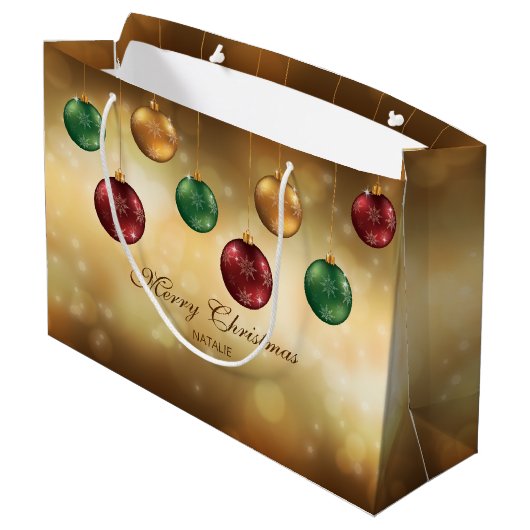 Kleurrijke kerstblazers met aangepaste tekst groot cadeauzakje (Achterkant Gekanteld)