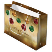 Kleurrijke kerstblazers met aangepaste tekst groot cadeauzakje (Voorkant Gekanteld)