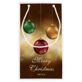 Kleurrijke kerstblazers met aangepaste tekst klein cadeauzakje (Achterkant)