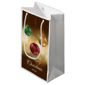 Kleurrijke kerstblazers met aangepaste tekst klein cadeauzakje (Voorkant Gekanteld)