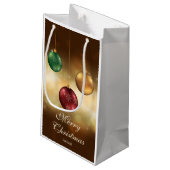 Kleurrijke kerstblazers met aangepaste tekst klein cadeauzakje (Achterkant Gekanteld)