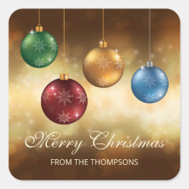 Kleurrijke kerstblazers met aangepaste tekst vierkante sticker