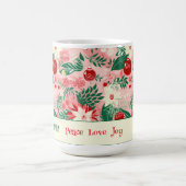 Kleurrijke kerstbloem gepersonaliseerd koffiemok (Center)