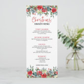 Kleurrijke Kerstbloemen en winterfoliage Kaart (Staand voorkant)