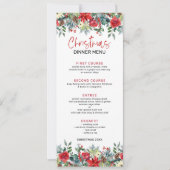 Kleurrijke kerstbloemen en wintergroen kaart (Voorkant)