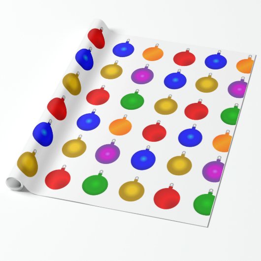 Kleurrijke kerstbollen inpakpapier Roll (Uitgerold)