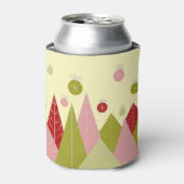 Kleurrijke kerstbomen blikjeskoeler (Blikje Voorkant)